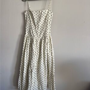Elegant White Polka Dot Dress